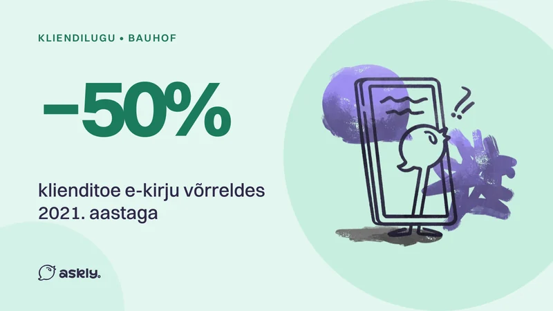 Bauhof: −50% klienditoe e-kirju võrreldes 2021. aastaga, Askly lind astub telefonist välja